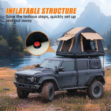 Amphibious Inflatable Car Roof Top Tent with Complete Camping Accessory Kit, Elevated Vehicle Shelter, Portable Adventure Camping System, Quick Setup Outdoor Tent