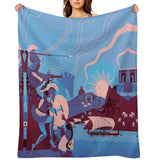 Homeric Landscape Winter Blanket, Plush Flannel Throw, Cozy All-Season Blanket