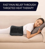 GENIANI XL Double-Sided Electric Heating Pad, Jet Black - Muscle Relaxation, Cramp Comfort, Soothing Warmth