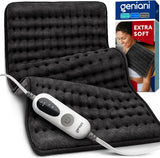 GENIANI XL Double-Sided Electric Heating Pad, Jet Black - Muscle Relaxation, Cramp Comfort, Soothing Warmth