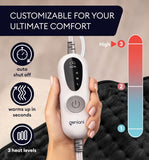 GENIANI XL Double-Sided Electric Heating Pad, Jet Black - Muscle Relaxation, Cramp Comfort, Soothing Warmth