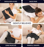 GENIANI XL Double-Sided Electric Heating Pad, Jet Black - Muscle Relaxation, Cramp Comfort, Soothing Warmth