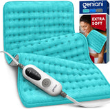 GENIANI XL Double-Sided Electric Heating Pad, Viridian Green - Muscle Relaxation, Cramp Comfort, Soothing Warmth