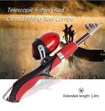 Portable Ice Fishing Rod and Closed Reel Combo Set with Carry Bag - Compact Angling Kit, Glass Fiber Fishing Pole, Outdoor Fishing Equipment