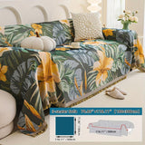 Boho Chic Double-sided Chenille Sofa Cover with Tassels - All-Season - Bohemian Couch Protector, Tassel Sofa Throw, Reversible Chenille Cover