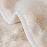 White Couch Slipcovers - Winter Warm Plush Soft Sofa Cover, White Couch Protector, Winter Slipcover