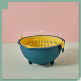 Kitchen Double Layer Flip Drain Basket for Fruits & Vegetables, Produce Washer, Colander Bowl, Food Strainer