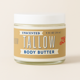 Unscented Tallow Skincare Gift Set – 4-Piece Grass-Fed Collection, Sensitive Skin, Natural Body Care