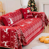 Festive Red Christmas Sofa Cover | Slipcovers for Couches (1-4 Seats) - Holiday Couch Protector, Red Sofa Slipcover, Christmas Decor Cover
