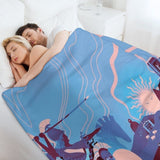 Homeric Landscape Winter Blanket, Plush Flannel Throw, Cozy All-Season Blanket