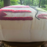 Merry & Bright Holiday Embroidered Pillow – festive décor, artisan-crafted, cotton