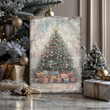 Vintage Christmas Tree Wall Art – Holiday Decor, Canvas Print, Festive Gifts