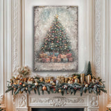 Vintage Christmas Tree Wall Art – Holiday Decor, Canvas Print, Festive Gifts