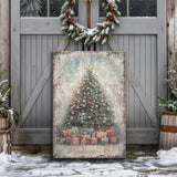 Vintage Christmas Tree Wall Art – Holiday Decor, Canvas Print, Festive Gifts