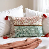 Hand-Blocked Cotton Rectangular Pillow – artisan print, decorative accent, cotton