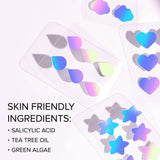 Acne Pimple Patches – Hydrocolloid Spot Treatment, Cute Blemish Care, Fast Acting Overnight- hydrocolloid treatment, tea tree extract, sensitive skin safe