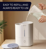 GENIANI Huron 4L Cool Mist Humidifier with Aromatherapy, White - Bedroom Comfort, Indoor Plant Care, Nursery Essentials