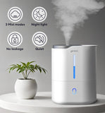 GENIANI Huron 4L Cool Mist Humidifier with Aromatherapy, White - Bedroom Comfort, Indoor Plant Care, Nursery Essentials