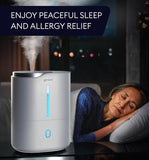 GENIANI Huron 4L Cool Mist Humidifier with Aromatherapy, White - Bedroom Comfort, Indoor Plant Care, Nursery Essentials