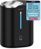 GENIANI Huron 4L Cool Mist Humidifier with Aromatherapy, Black - Bedroom Comfort, Indoor Plant Care, Nursery Essentials