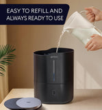 GENIANI Huron 4L Cool Mist Humidifier with Aromatherapy, Black - Bedroom Comfort, Indoor Plant Care, Nursery Essentials