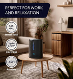 GENIANI Huron 4L Cool Mist Humidifier with Aromatherapy, Black - Bedroom Comfort, Indoor Plant Care, Nursery Essentials