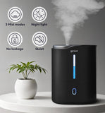 GENIANI Huron 4L Cool Mist Humidifier with Aromatherapy, Black - Bedroom Comfort, Indoor Plant Care, Nursery Essentials