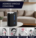 GENIANI Huron 4L Cool Mist Humidifier with Aromatherapy, Black - Bedroom Comfort, Indoor Plant Care, Nursery Essentials