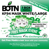 (FREE🔥) 1 Box/700pcs BOTN KF94 Large / White - EXP Jan 2026