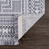 Alya Charcoal Textured Medallion Rug – modern elegance, plush comfort, polyester