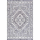 Alya Charcoal Textured Medallion Rug – modern elegance, plush comfort, polyester