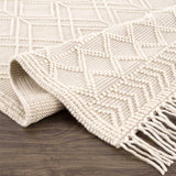 Ramsbury Beige Trellis Wool-Blend Rug – handwoven, textured, artisanal