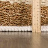 Ramsbury Beige Trellis Wool-Blend Rug – handwoven, textured, artisanal