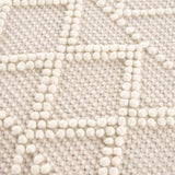 Ramsbury Beige Trellis Wool-Blend Rug – handwoven, textured, artisanal