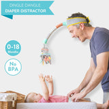 Dingle Dangle Diaper Changing Distractor – Hands-Free Baby Mobile — sensory distractor, diaper time aid, baby calming tool