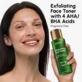 Daily Glow Exfoliating Toner with AHA BHA for Smooth Radiant Skin, gentle resurfacing, pore refining, clarity boost