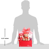 Be My Valentine Sweet Treat Gift Basket with Plush Teddy – romantic surprise, gourmet snacks, heartfelt gifting