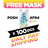 (FREE🔥) 100pcs POSH KIDS KF94 Small Mask Little Letters - Blue (KA09) - EXP Nov 2025