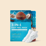 3-in-1 Exfoliating & Hydrating Foot Peel Mask Socks – Baby Soft Feet Treatment, Coconut Oil Care- foot peel socks, callus softening, cracked heel care