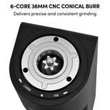 Geimori GU38 Single Dose Coffee Grinder – 38mm Conical Burr Electric Grinder, Stepless Precision Control, Ultra-Slim Metal Coffee Mill-conical burr grinder, single dose system, zero retention design