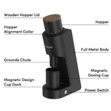 Geimori GU38 Single Dose Coffee Grinder – 38mm Conical Burr Electric Grinder, Stepless Precision Control, Ultra-Slim Metal Coffee Mill-conical burr grinder, single dose system, zero retention design