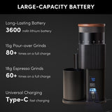 Geimori T38 Pro Portable Coffee Grinder – 38mm Conical Burr Precision Mill, Stepless Grind Control, Long-Lasting Battery Grinder-portable grinder, conical burr system, rechargeable coffee mill