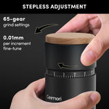 Geimori T38 Plus Portable Coffee Grinder – 38mm Conical Burr Precision Mill, Stepless Grind Control, Zero Retention Coffee Grinder-portable coffee grinder, anti-static system, precision burr grinder