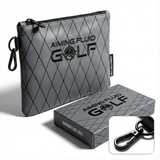 Premium Leather Golf Utility Pouch with 360° Swivel Clip and Soft Lining, Valuables Organizer, Golf Bag Accessory, Travel Essentials Carrier