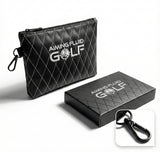 Premium Leather Golf Utility Pouch with 360° Swivel Clip and Soft Lining, Valuables Organizer, Golf Bag Accessory, Travel Essentials Carrier