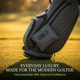 Premium Leather Golf Utility Pouch with 360° Swivel Clip and Soft Lining, Valuables Organizer, Golf Bag Accessory, Travel Essentials Carrier