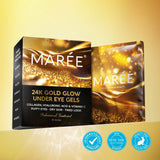 24K Gold Anti-Aging Eye Patches – Hydrating Hydrogel Under Eye Masks for Dark Circles & Puffiness- vitamin c infusion, pearl extract care, marine collagen boost