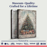 Vintage Christmas Tree Wall Art – Holiday Decor, Canvas Print, Festive Gifts