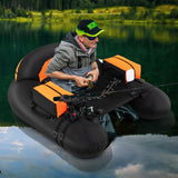 Inflatable Fishing Float Tube with Adjustable Rod Holder and Fish Hook Stator - Solo Angler Watercraft, Portable Fishing Platform, Gear Storage Float