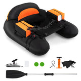 Inflatable Fishing Float Tube with Adjustable Rod Holder and Fish Hook Stator - Solo Angler Watercraft, Portable Fishing Platform, Gear Storage Float